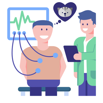 *Heart rate recording (ECG) while the subject thinks of his cat. The unique interaction between his brain & body at that moment is captured and represented as the final artwork.*